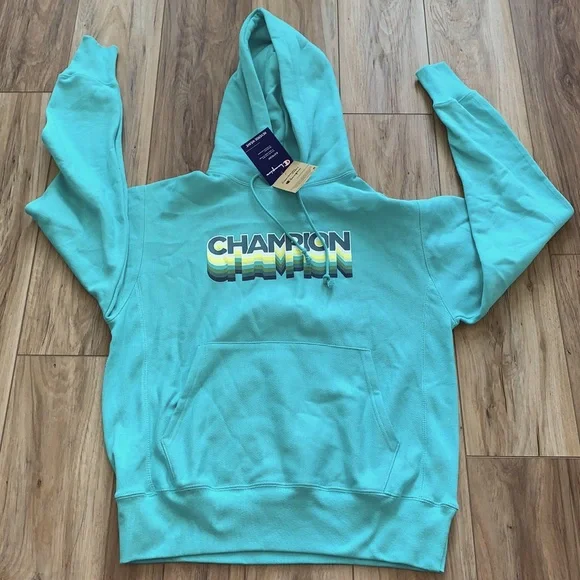 ✅✅CHAMPION REVERSE WEAVE INK SHADOW HOODIE IN PORTAL TEAL Men